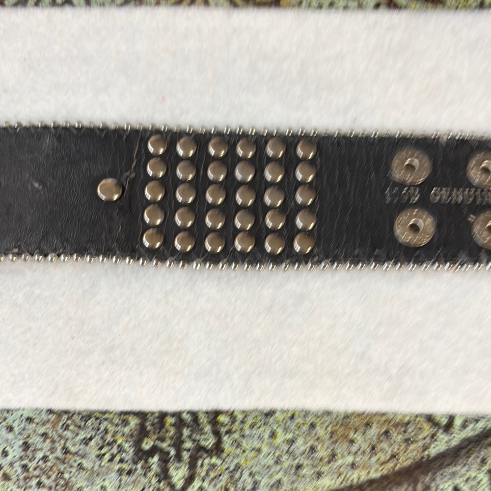 Black Studded Peace Sign Bracelet - Picture 8 of 13